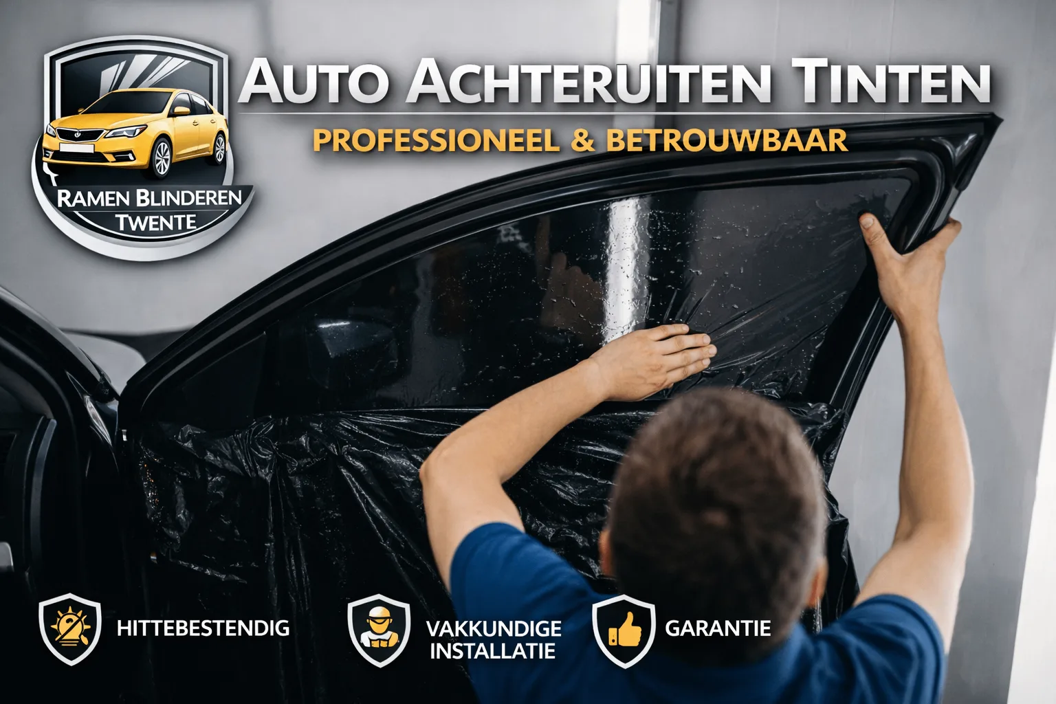 Auto met geblindeerde achterramen na blinderen in Enschede