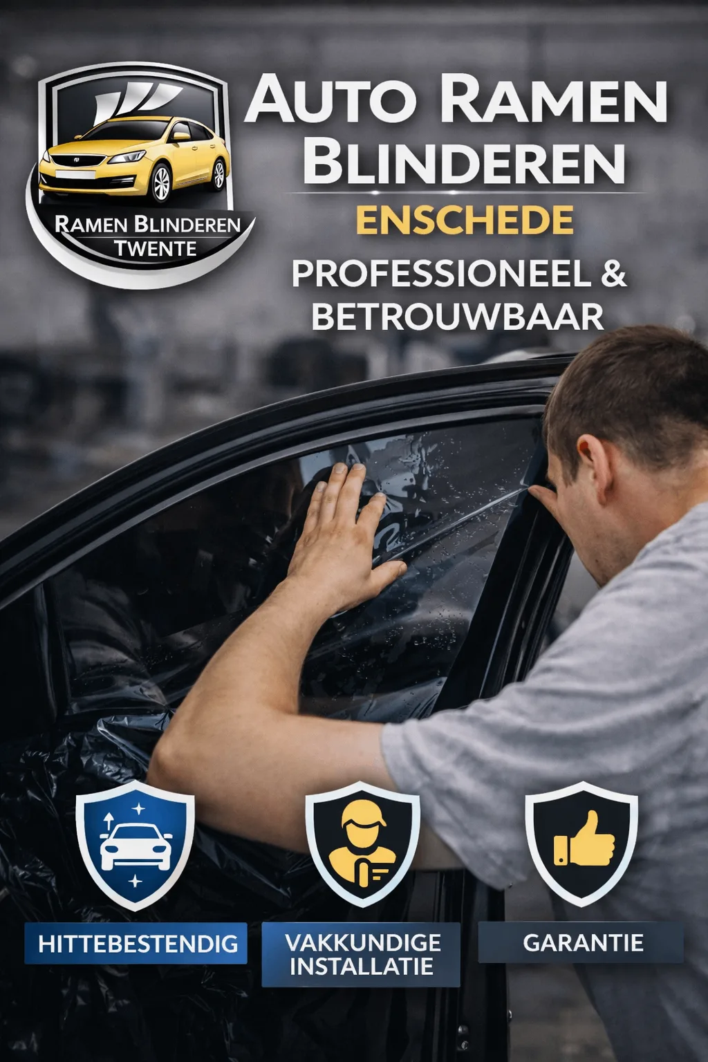 Resultaat van auto ruiten tinten bij een klant in Enschede