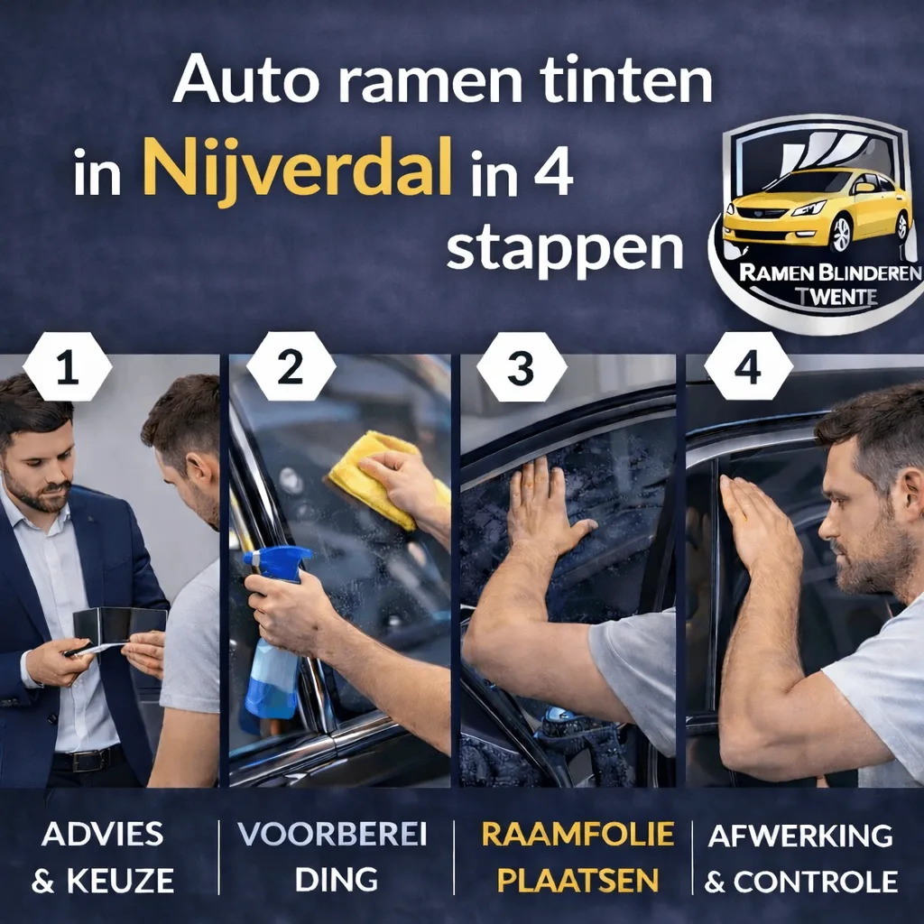 Monteur bezig met auto ramen tinten in Nijverdal
