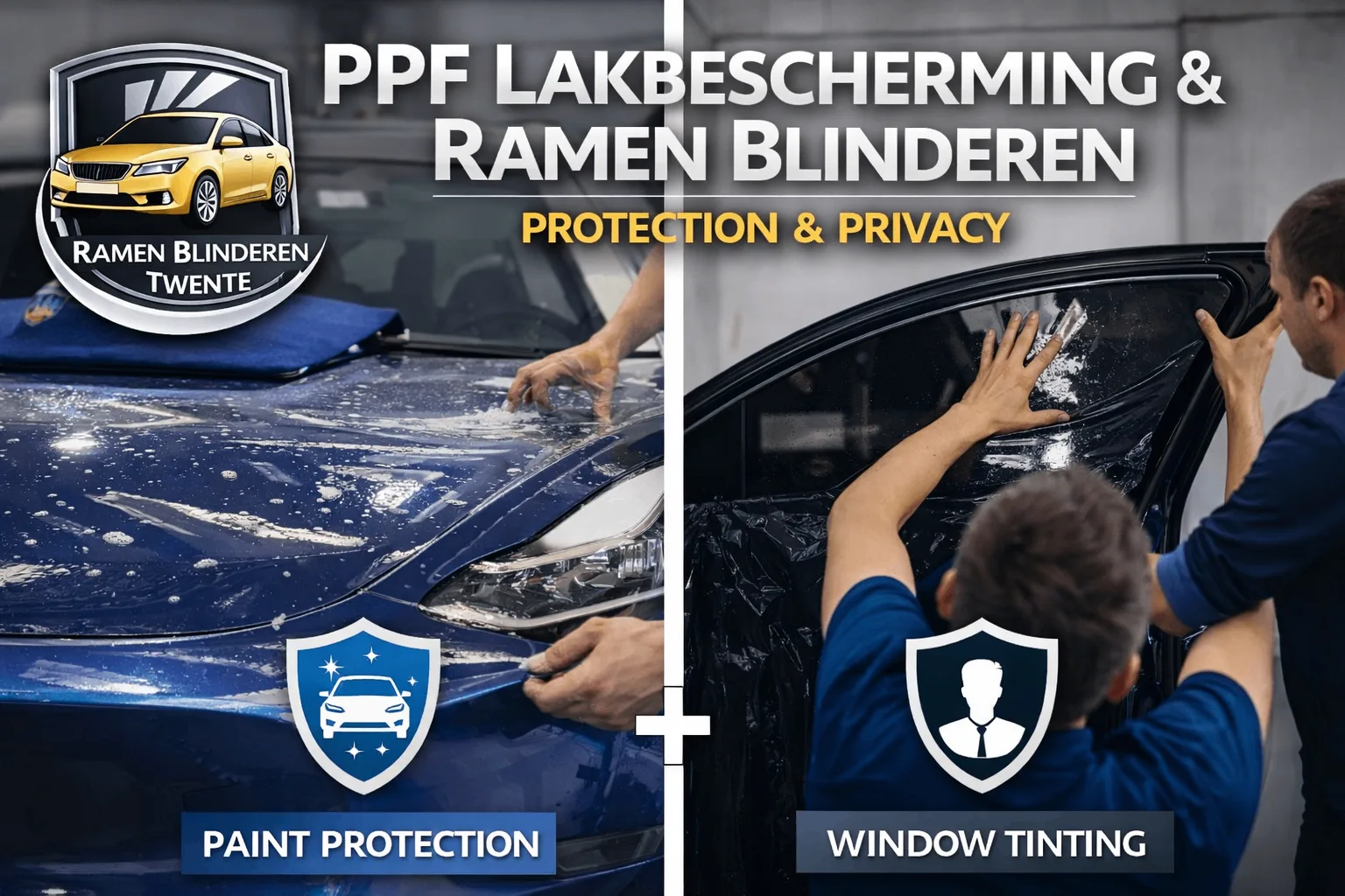 Luxe auto met PPF lakbescherming en auto ramen tinten Twente